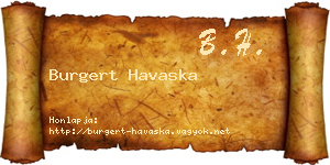Burgert Havaska névjegykártya